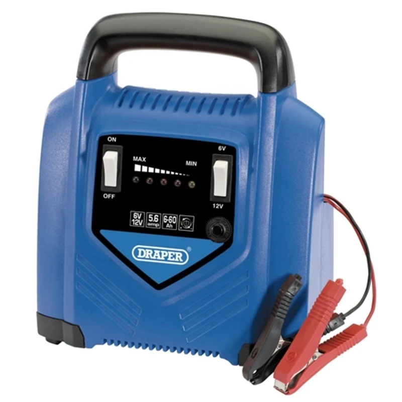 Draper 6V/12V Battery Charger, 5.6A